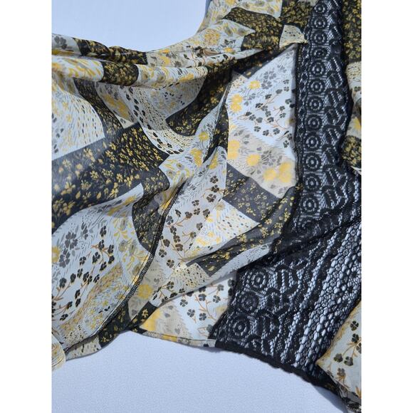 BCBGeneration Ruffle Chiffon Boho Floral Patchwork Vest Top High Low Sheer - Picture 5 of 12